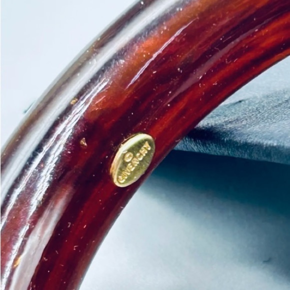 Givenchy Signed Vintage Designer Brown Bangle Bracelet - Picture 2 of 4